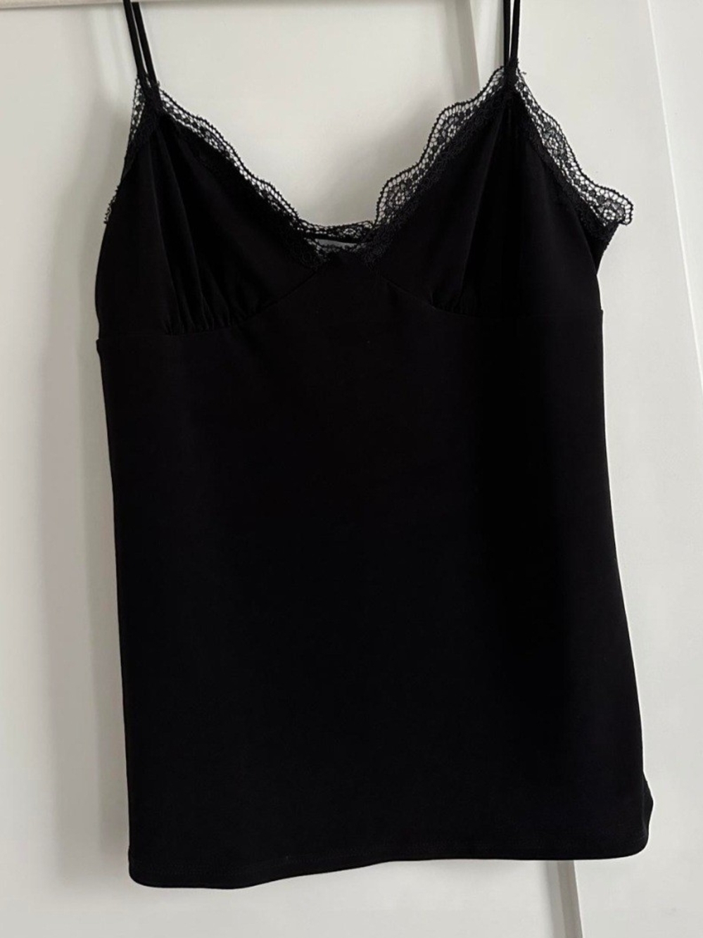 Black Lace-Trim Slip Cami
